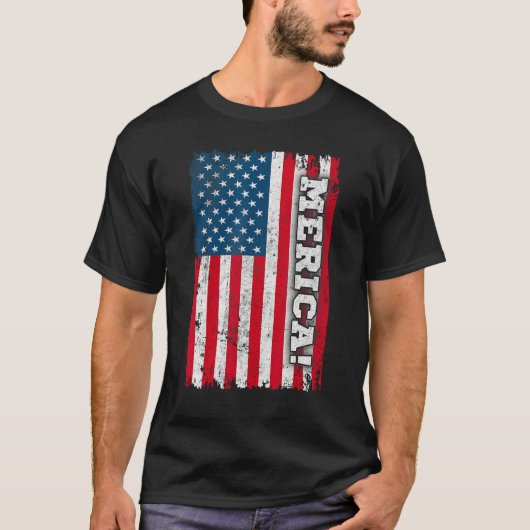 T-shirt 4th of July US Independence American Flag Patrioti (Devant)