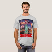 T-shirt 4th of July USA 250th Statue of Liberty Rocket (Devant entier)
