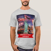 T-shirt 4th of July USA 250th Statue of Liberty Rocket (Devant)