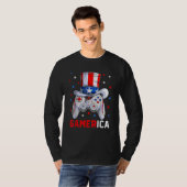 T-shirt 4th Of July Video Game American Flag Uncle Sam Gam (Devant entier)