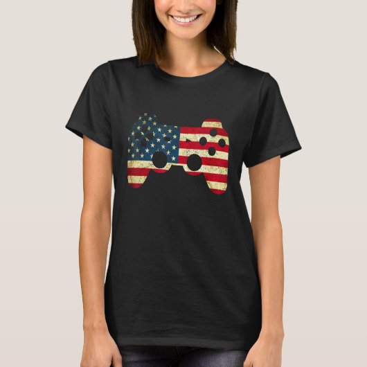 T-shirt 4th Of July Video Game Gamer Patriotic (Devant)