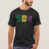 T-shirt 504 Mardi Gras New Orleans Louisiana Area Code Gro (Devant)