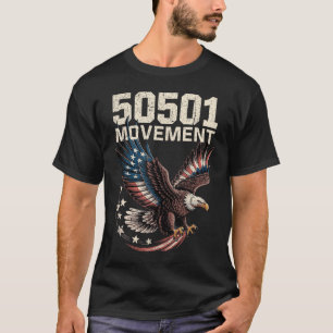 T-shirt 50501 Drapeau Américain En Aigle De Vol Avec Étoil