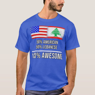 T-shirt 50 Américain 50 Libanais 100 Cadeau fantastique po