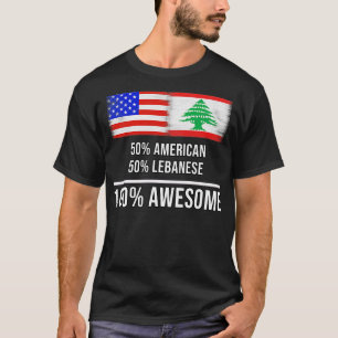 T-shirt 50 Américain 50 Libanais 100 Cadeau fantastique po
