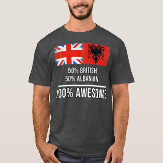 T-shirt 50 Anglais 50 Albanais 100 Cadeau génial pour Alba