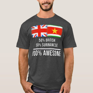 T-shirt 50 Anglais 50 Surinamais 100 Cadeau génial pour Su