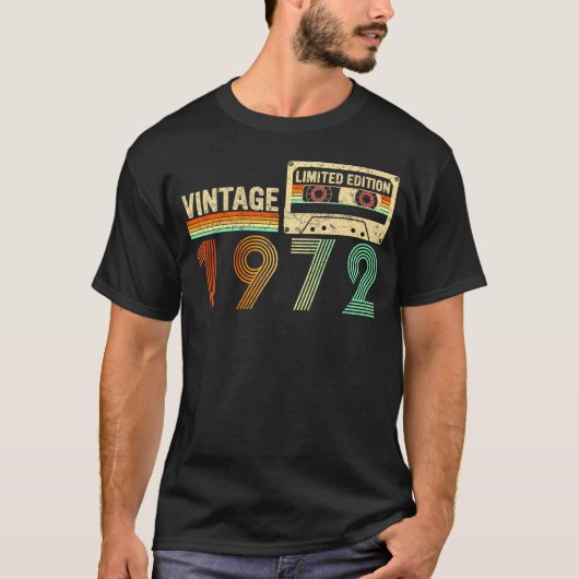 T-shirt 50 Ans 1972 50E Anniversaire Bande De Cassette (Devant)