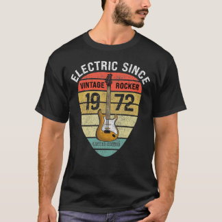 T-shirt 50 Ans 1972 Edition Limitée Guitare Vintage T