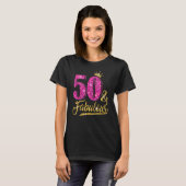 T-shirt 50 ans 50 et fabuleux 50e anniversaire Crow rose (Devant entier)
