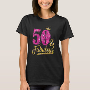 T-shirt 50 ans 50 et fabuleux 50e anniversaire Crow rose