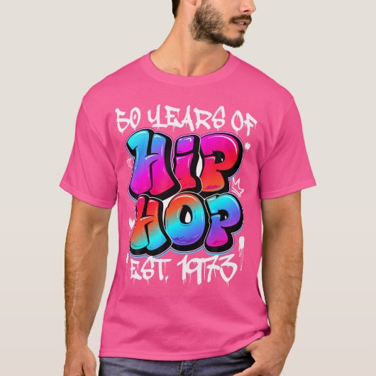 T-shirt 50 Ans 50E Anniversaire Des Graffitis Hip hop (Devant)