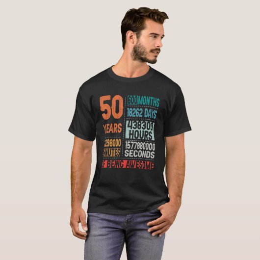 T-shirt 50 Ans 600 Mois D'Être Impressionnant 50E Annivers (Devant entier)