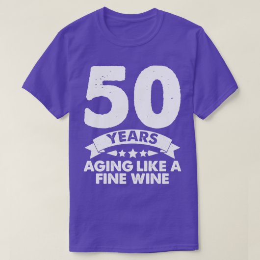 T-shirt 50 Ans Âgé Comme Un Vin Fin (Design devant)