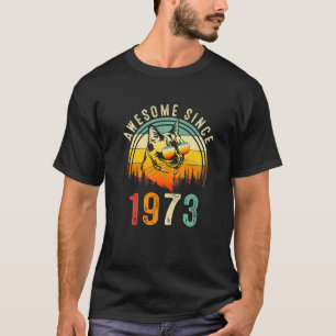 T-shirt 50 ans Awesome depuis 1973 Amoureux des chats 50th