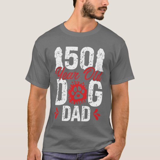T-shirt 50 ans Chien papa 50e anniversaire pour amis Chien (Devant)