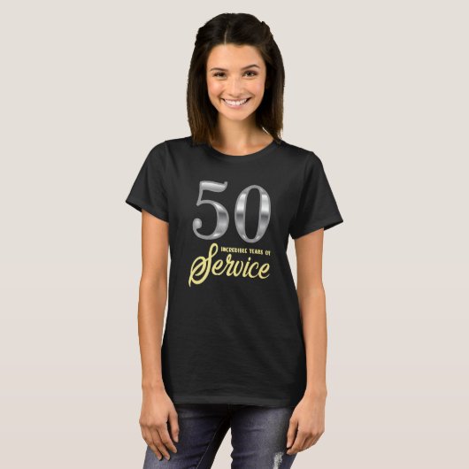 T-shirt 50 Ans De Service 50E Anniversaire De L'Employé Av (Devant entier)