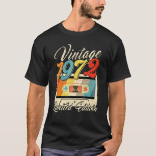 T-shirt 50 Ans Vintage 1972 Bande de cassette Rétro 50e