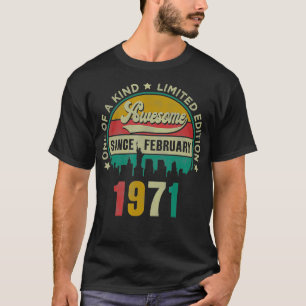 T-shirt 50 ans Vintage février 1971 50e anniversaire G
