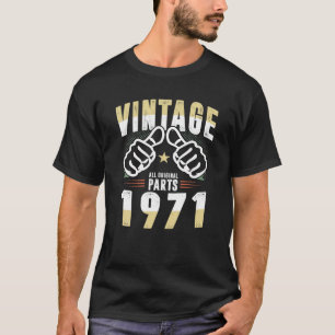 T-shirt 50 Ans Vintage Né En 1971 Rétro