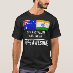 T-shirt 50 Australian 50 Indian 100 Awesome Cadeau pour l'