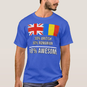 T-shirt 50 Britannique 50 Roumain 100 Cadeau fantastique p