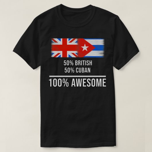 T-shirt 50 British 50 Cubain 100 Cadeau fantastique pour C (Design devant)