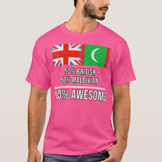 T-shirt 50 British 50 Maldivian 100 cadeau génial pour Mal