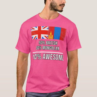 T-shirt 50 British 50 Mongolian 100 cadeau génial pour Mon