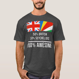 T-shirt 50 British 50 Seychellois 100 Cadeau génial pour S