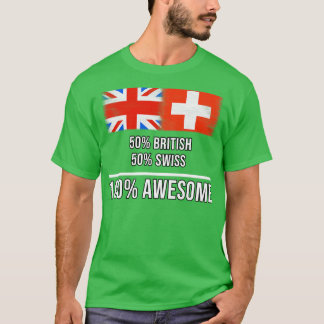 T-shirt 50 British 50 Swiss 100 Un cadeau génial pour Swis