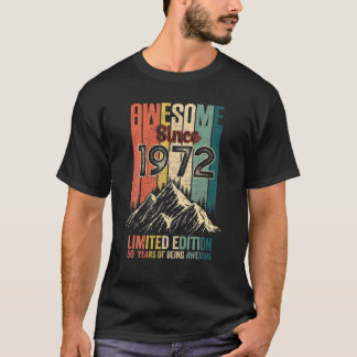 T-shirt 50 Cadeaux Anniversaires Magnifique Depuis 1972 Li
