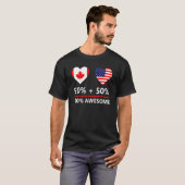 T-shirt 50 Canadian 50 American 100 Awesome Flag (Devant entier)