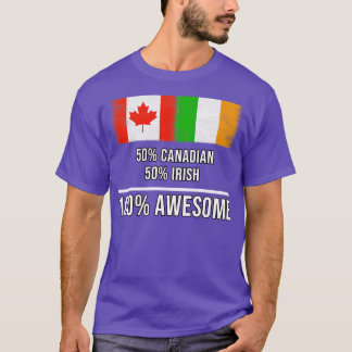 T-shirt 50 Canadien 50 Irlandais 100 Cadeau fantastique po
