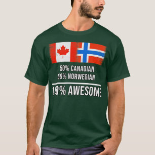 T-shirt 50 Canadien 50 Norvégien 100 Cadeau génial pour No