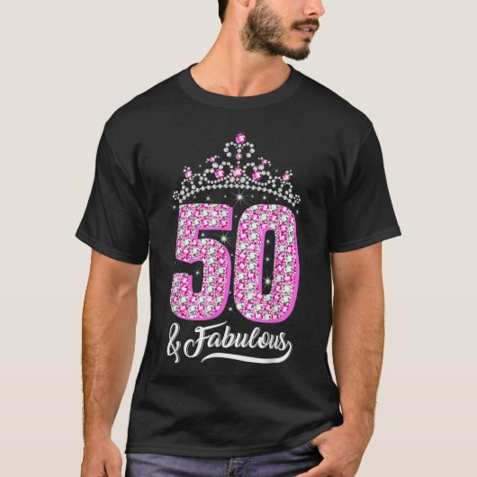 T-shirt 50 et fabuleux 50e anniversaire Diamond Crown Cade (Devant)