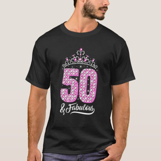 T-shirt 50 et fabuleux 50e anniversaire Diamond Crown Femm (Devant)