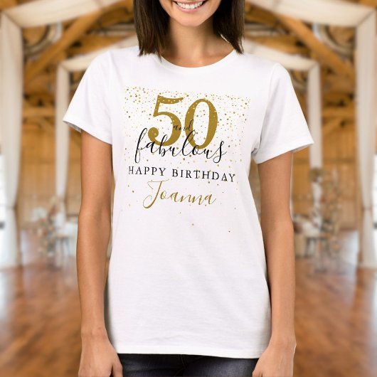 T-shirt 50 et fabuleux anniversaire Elegant Gold et Black