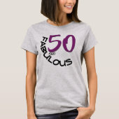 T-shirt 50 et fabuleux Anniversaire Purple & Black Typogra (Devant)