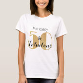 T-shirt 50 et Fabulous Gold Personnalisé fête d'anniversai (Devant)