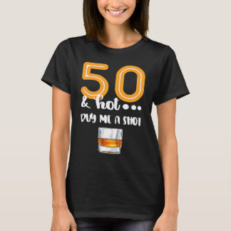 T-shirt 50 et Hot Shot Design bière buveur 50e anniversair