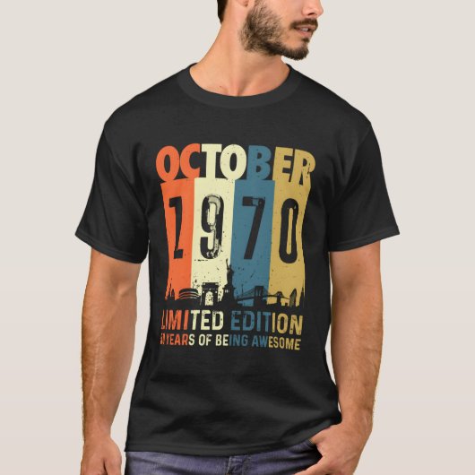 T-shirt 50 Fabriqué En Octobre 1970 50E (Devant)