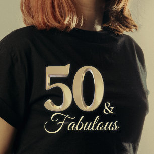 T-shirt 50 & Fabuleux Gold Birthday Girl