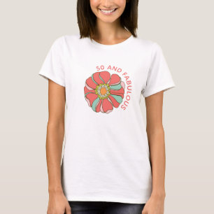 T-shirt 50 & Fabuleux Retro rose floral