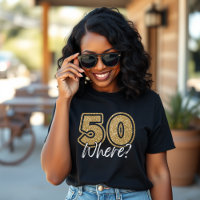 50 Où Funny Gold Parties scintillant & Black 50e a