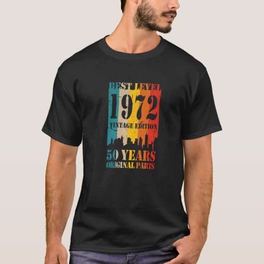 T-shirt 50e anniversaire 1972 Meilleur niveau Original Piè (Devant)