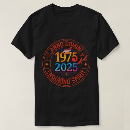 T-shirt 50e anniversaire 2025 - Célébration 1975, 50 ans d (Design devant)