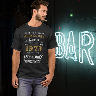 T-shirt 50e anniversaire Ajoutez votre nom Né 1973 Légenda