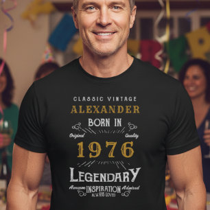 T-shirt 50e anniversaire Ajoutez votre nom Né 1975 Légenda