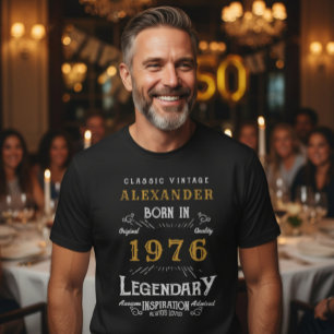 T-shirt 50e anniversaire Ajoutez votre nom Né 1976 Légenda